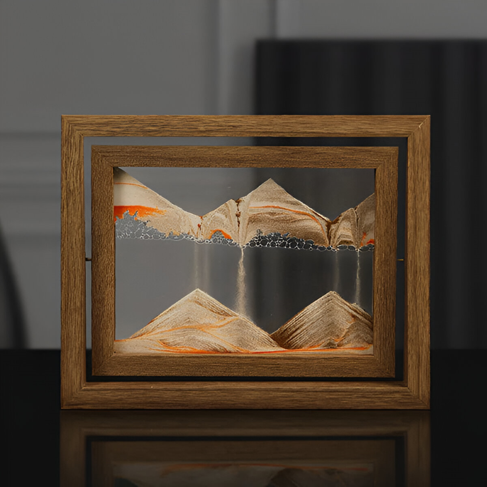 DynaFlow Art de Sable - Peintures de Sable Rotatives à 360° - Paysage de Sable Rectangulaire