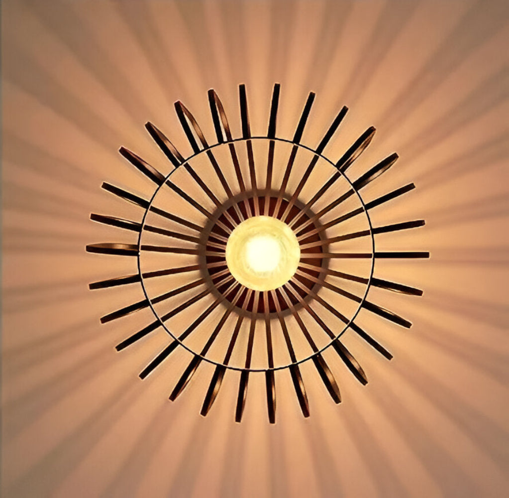 CageNova – Lampe de Plafond Industrielle en Métal Noir avec Design en Cage