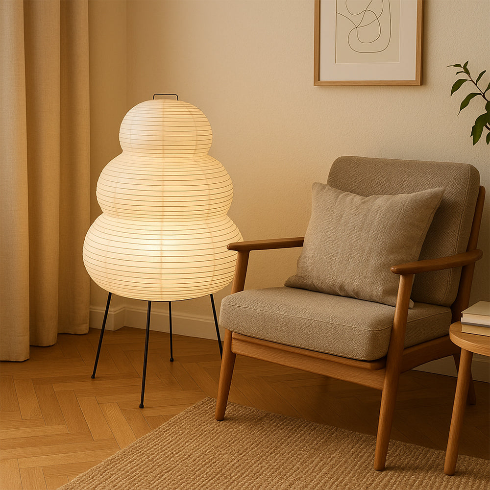 Lampe sur pied moderne en papier de riz
