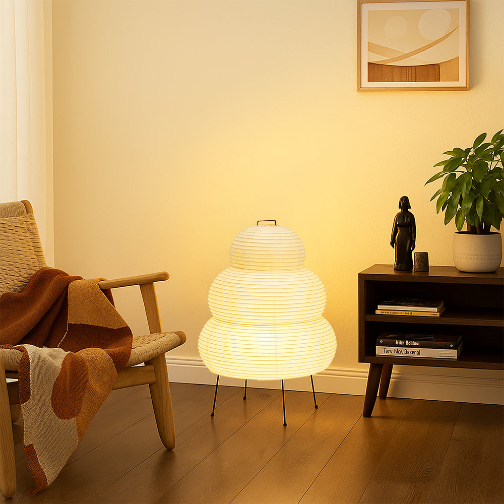 Lampe sur pied moderne en papier de riz