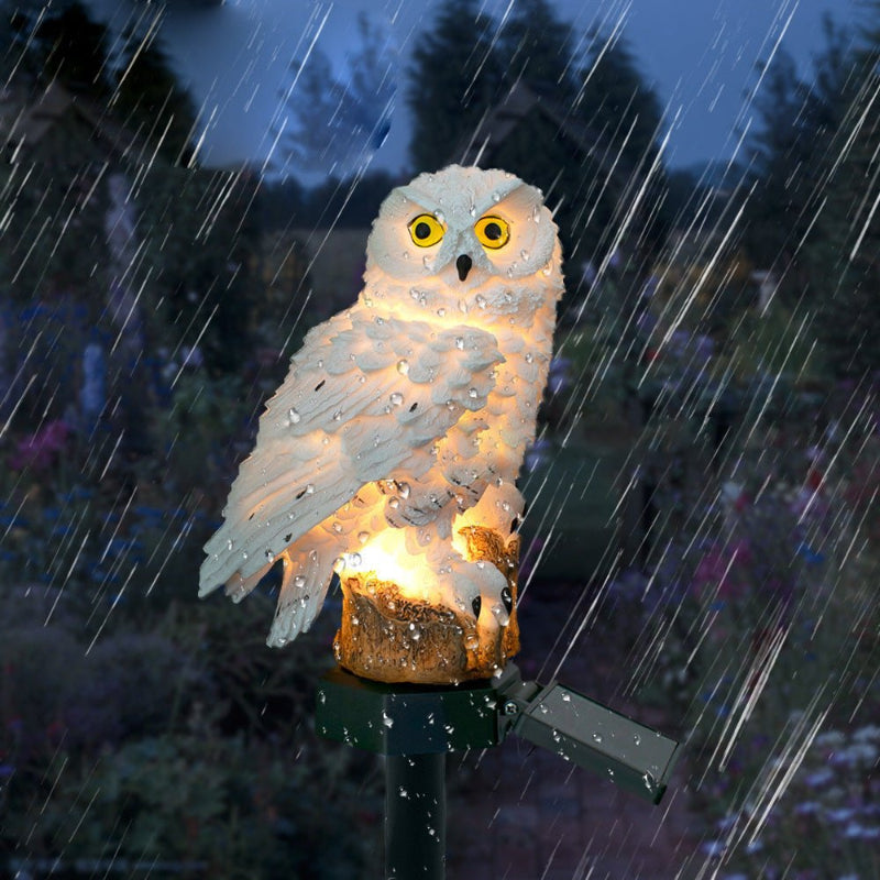 OWLORA – Lampe de Jardin Solaire Décorative en Forme de Hibou, Design Résistant aux Intempéries