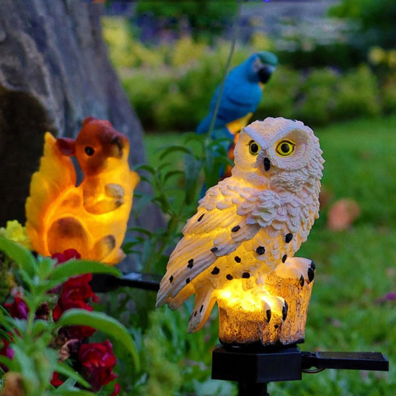 OWLORA – Lampe de Jardin Solaire Décorative en Forme de Hibou, Design Résistant aux Intempéries