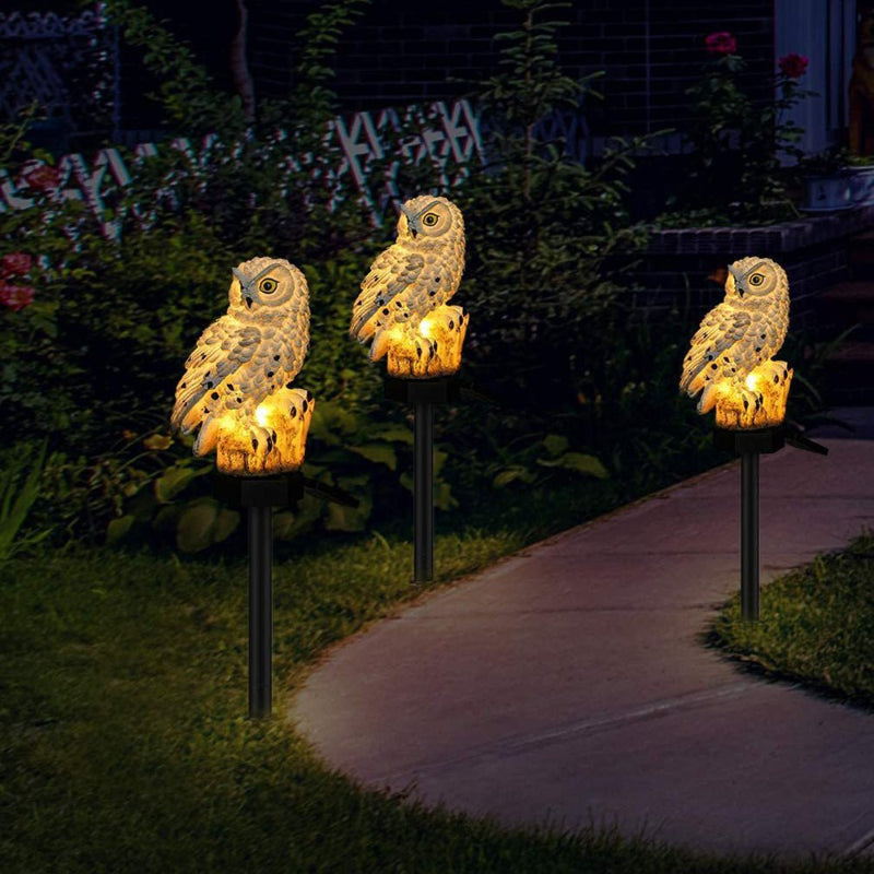 OWLORA – Lampe de Jardin Solaire Décorative en Forme de Hibou, Design Résistant aux Intempéries