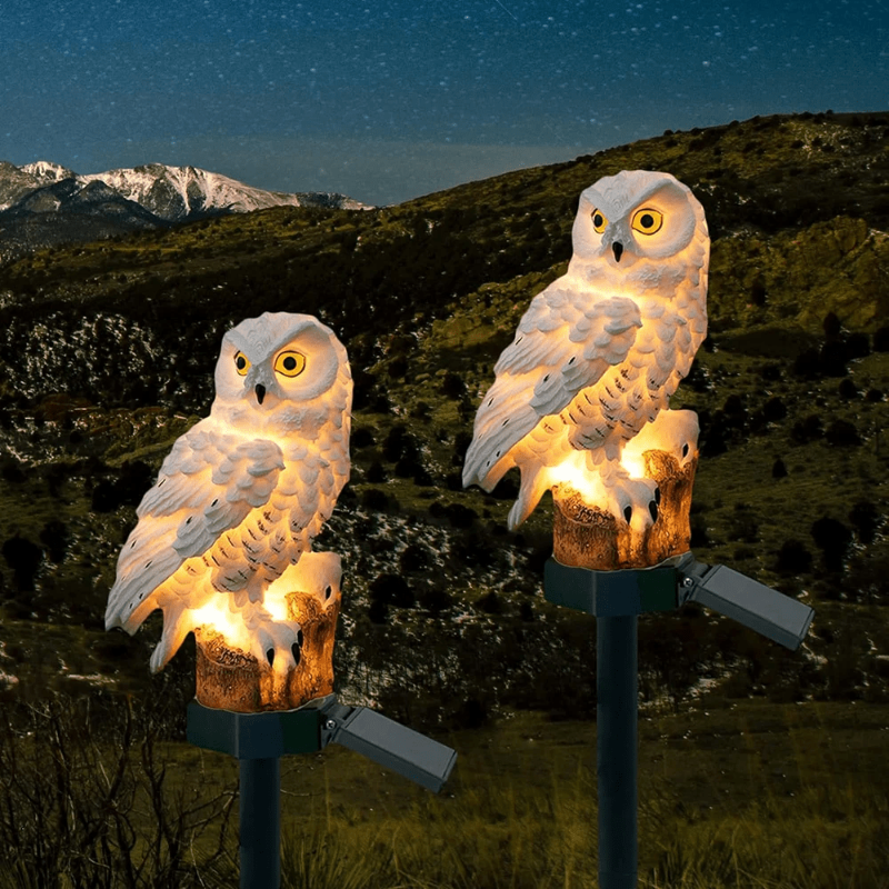 OWLORA – Lampe de Jardin Solaire Décorative en Forme de Hibou, Design Résistant aux Intempéries
