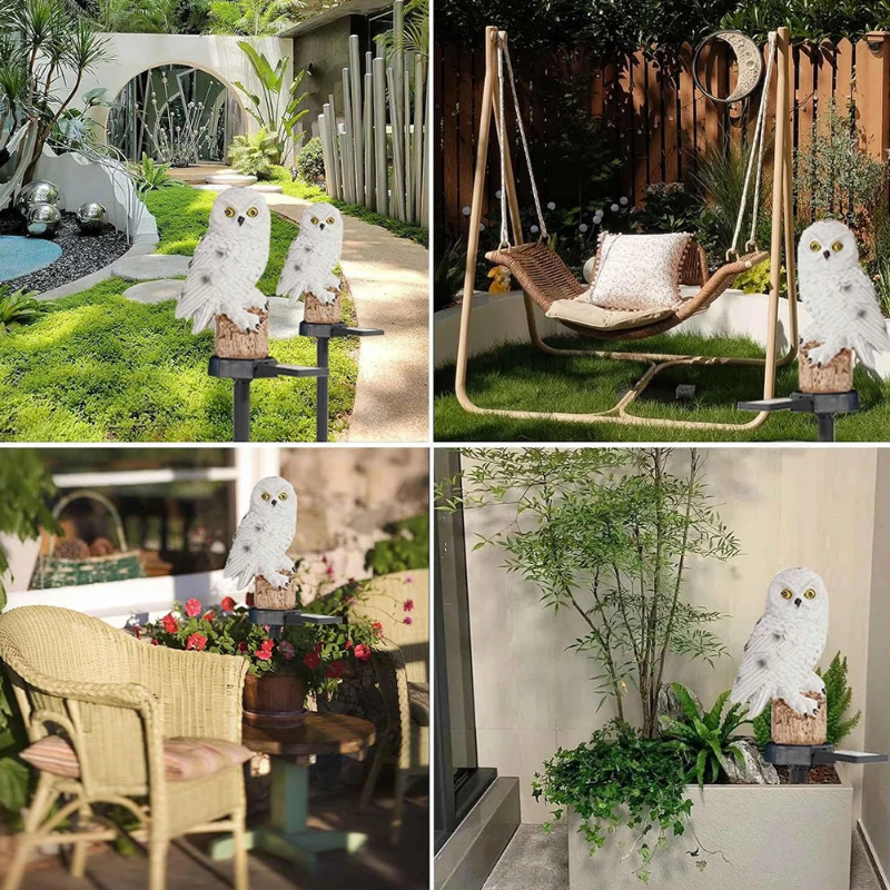 OWLORA – Lampe de Jardin Solaire Décorative en Forme de Hibou, Design Résistant aux Intempéries