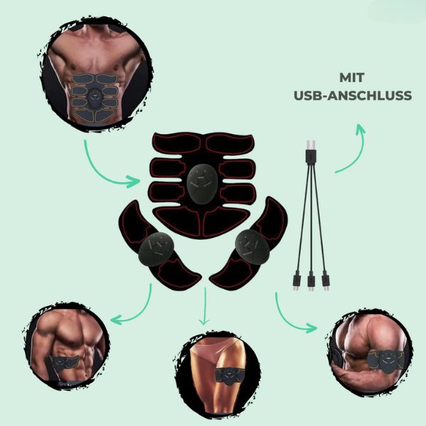 Entraîneur musculaire EMS | Entraînement efficace à domicile | Rechargeable par USB | Muscleva