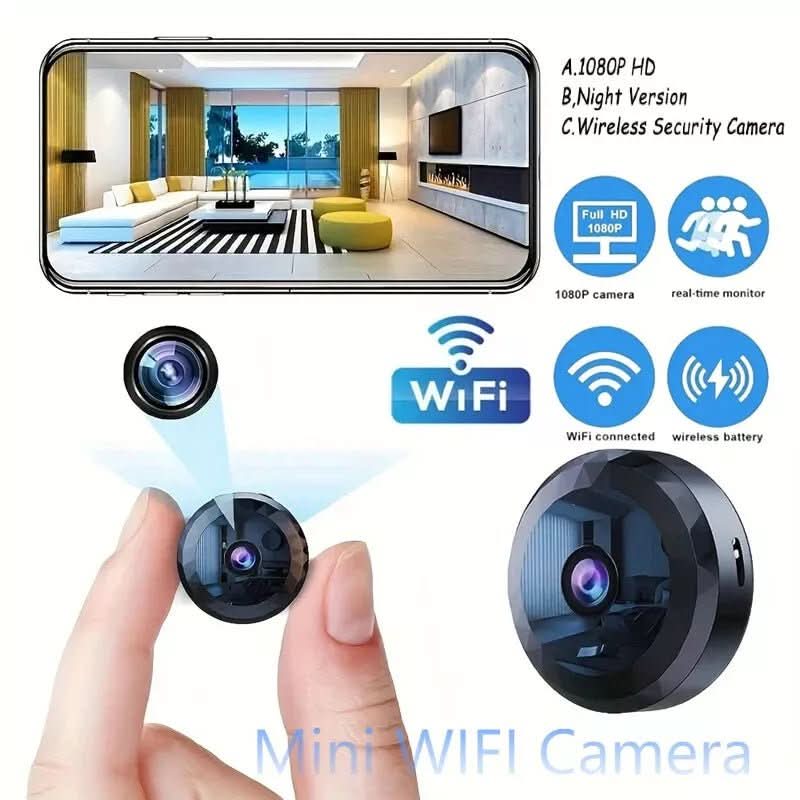 WATCHMINI - Caméra de Sécurité Sans Fil 1080P HD Vision Nocturne & Alerte de Mouvement