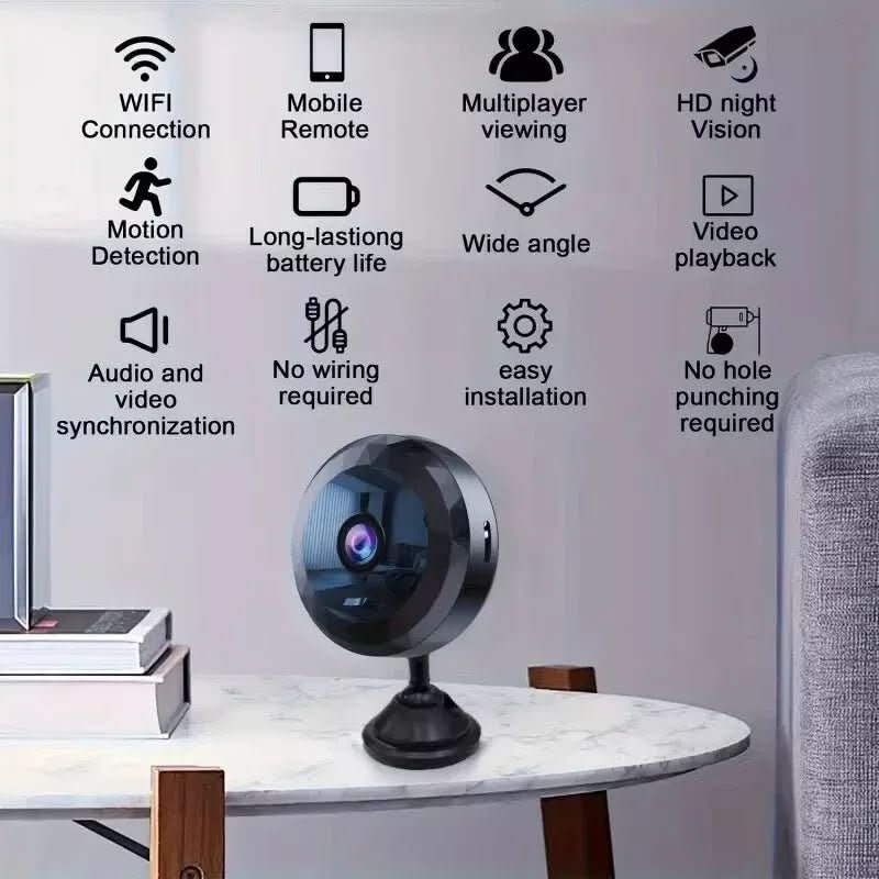 WATCHMINI - Caméra de Sécurité Sans Fil 1080P HD Vision Nocturne & Alerte de Mouvement