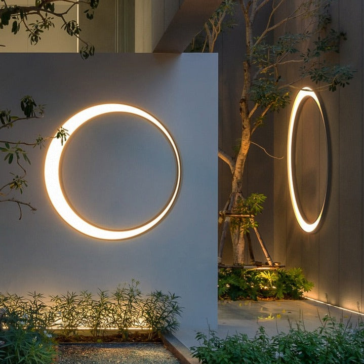Lampe murale extérieure en forme de cercle