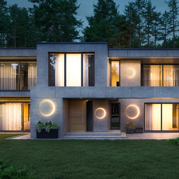 Lampe murale extérieure en forme de cercle