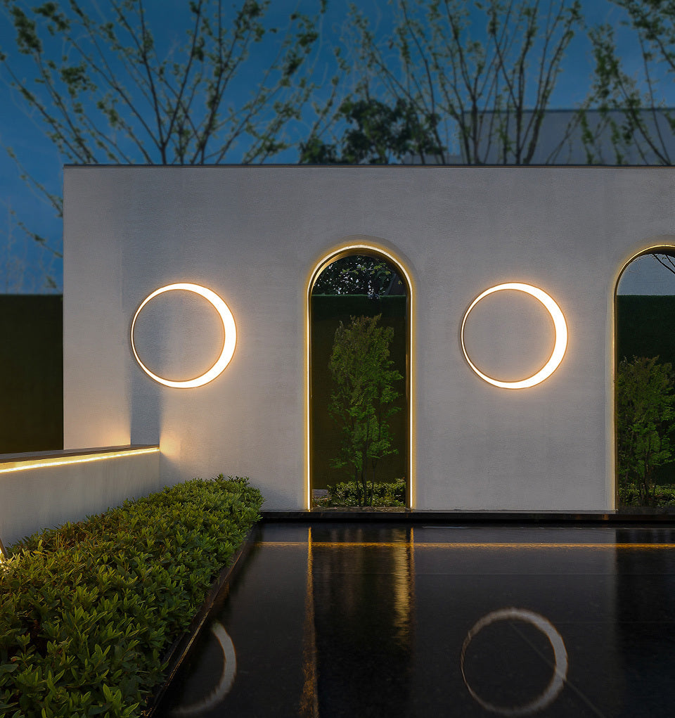 Lampe murale extérieure en forme de cercle