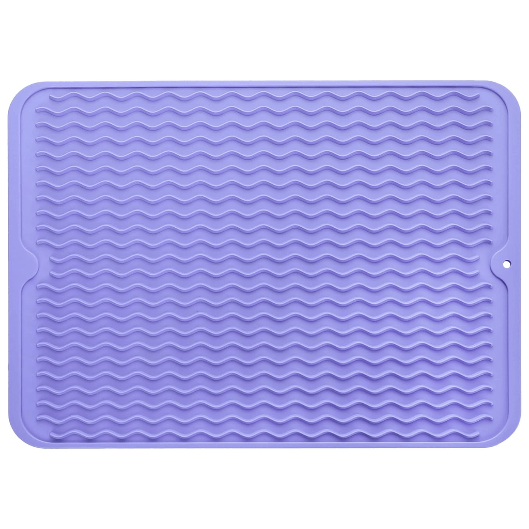 DRYSAFE - Tapis de Vaisselle en Silicone Écologique Protège les Comptoirs de la Chaleur et de l'Eau
