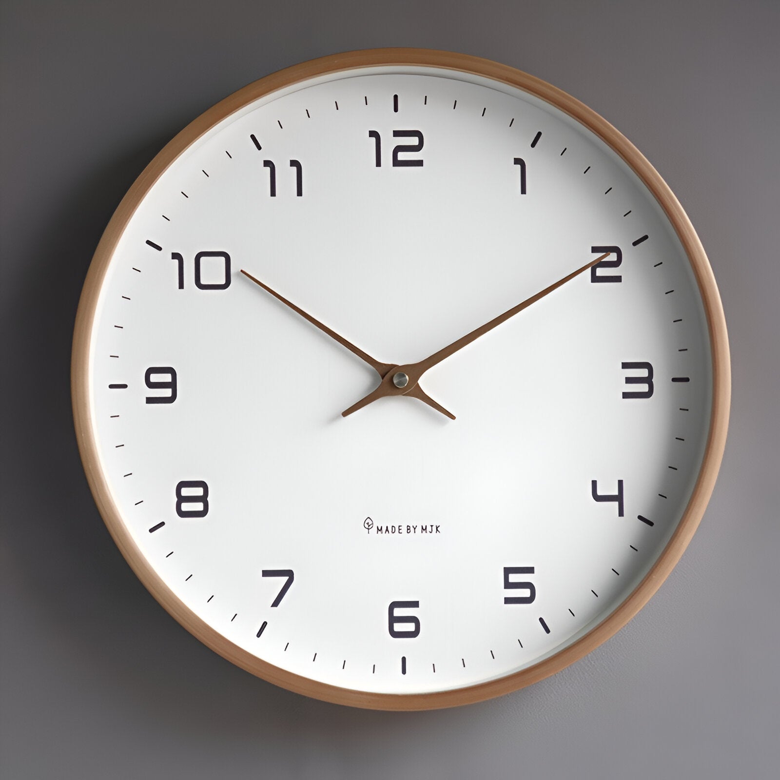 TimberQuartz – Horloge Murale Ronde Nordique en Bois Naturel