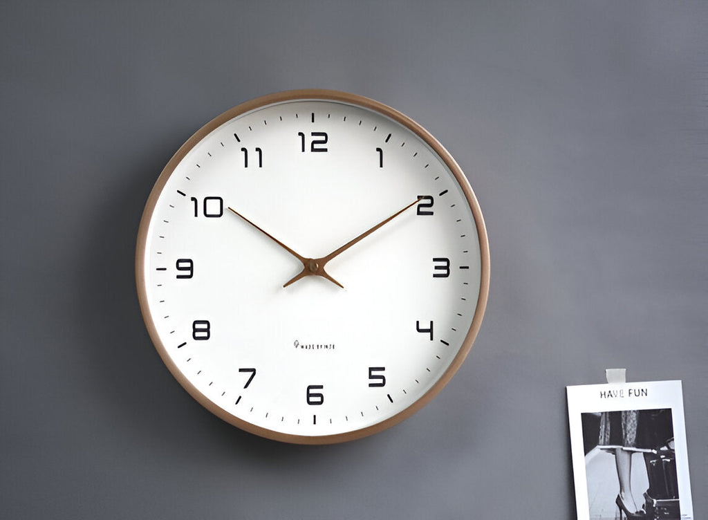 TimberQuartz – Horloge Murale Ronde Nordique en Bois Naturel
