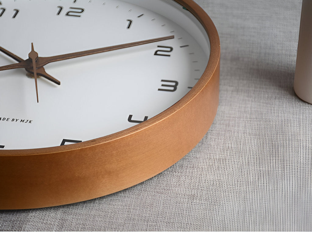 TimberQuartz – Horloge Murale Ronde Nordique en Bois Naturel