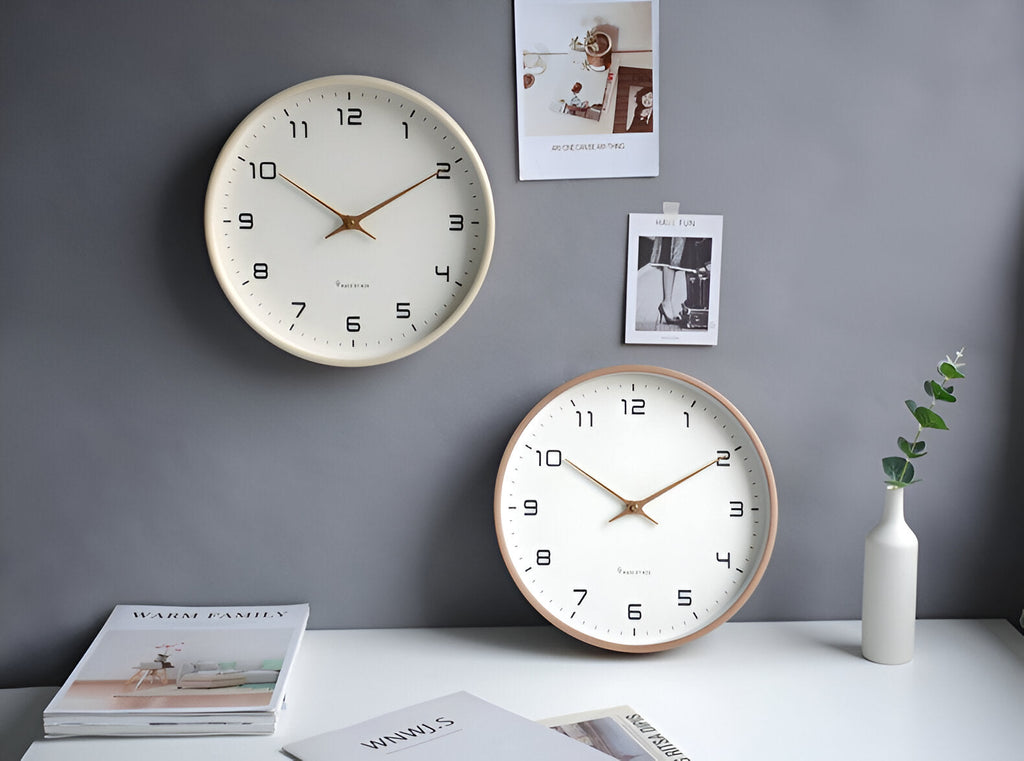 TimberQuartz – Horloge Murale Ronde Nordique en Bois Naturel