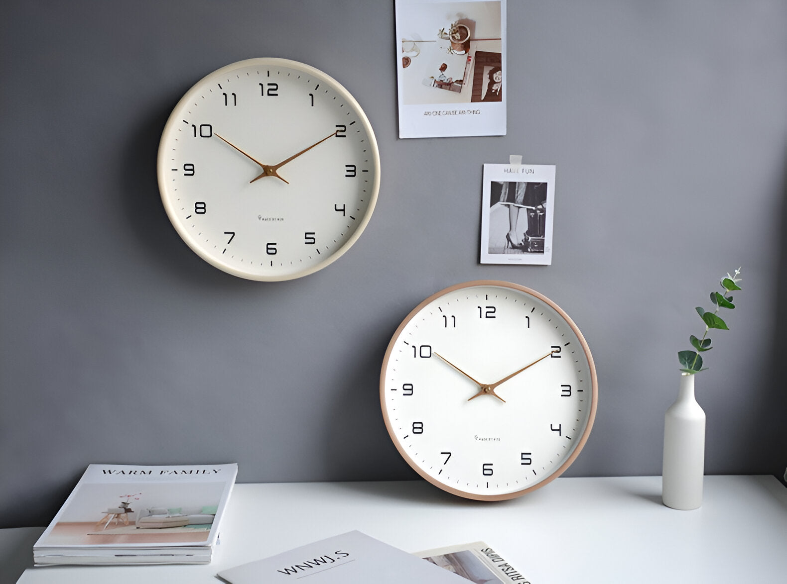 TimberQuartz – Horloge Murale Ronde Nordique en Bois Naturel