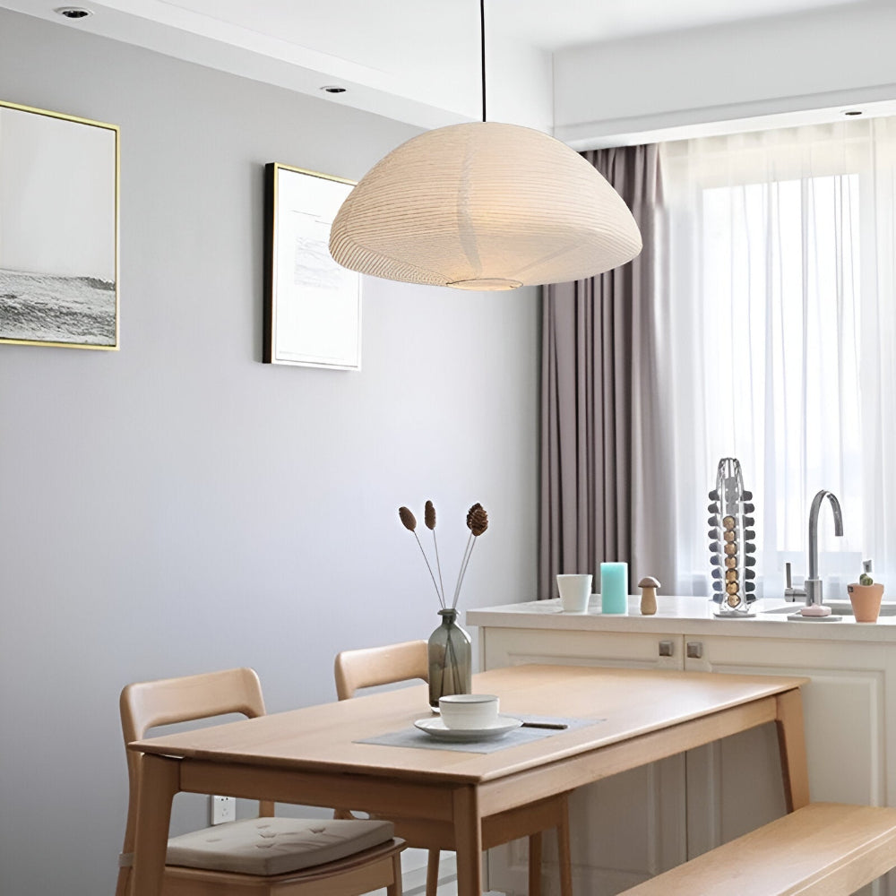 Lampe suspendue moderne en métal et papier de riz pour table à manger