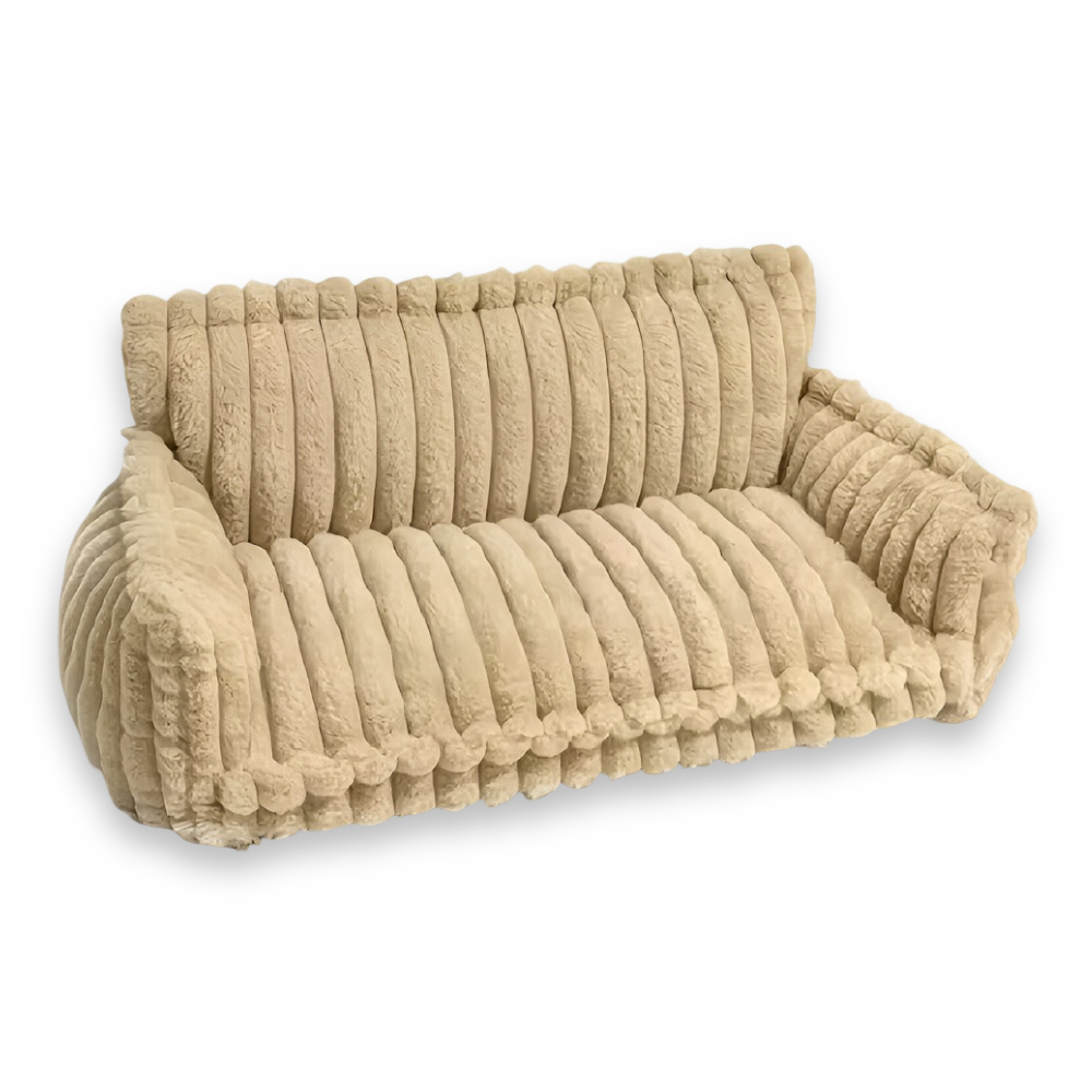 Canapé pour chien Rayé & Doux pour les articulations – Bord haut & Rembourrage doux