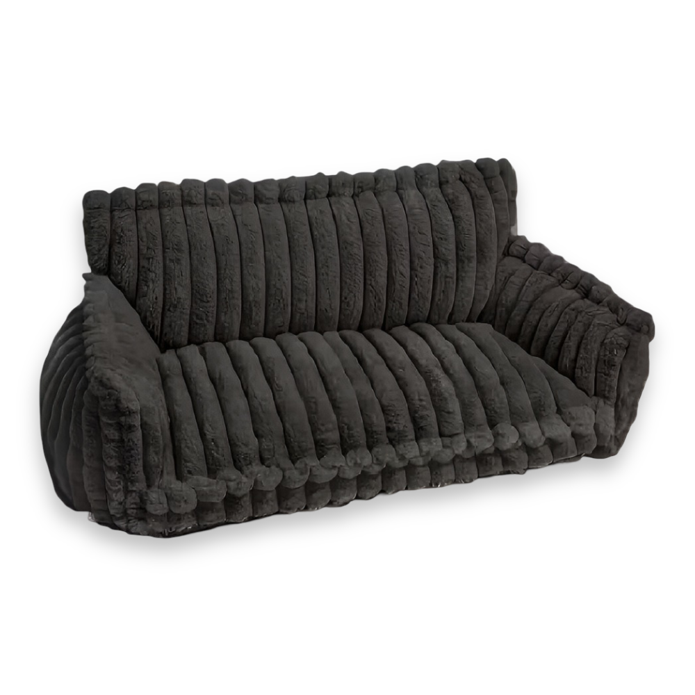 Canapé pour chien Rayé & Doux pour les articulations – Bord haut & Rembourrage doux