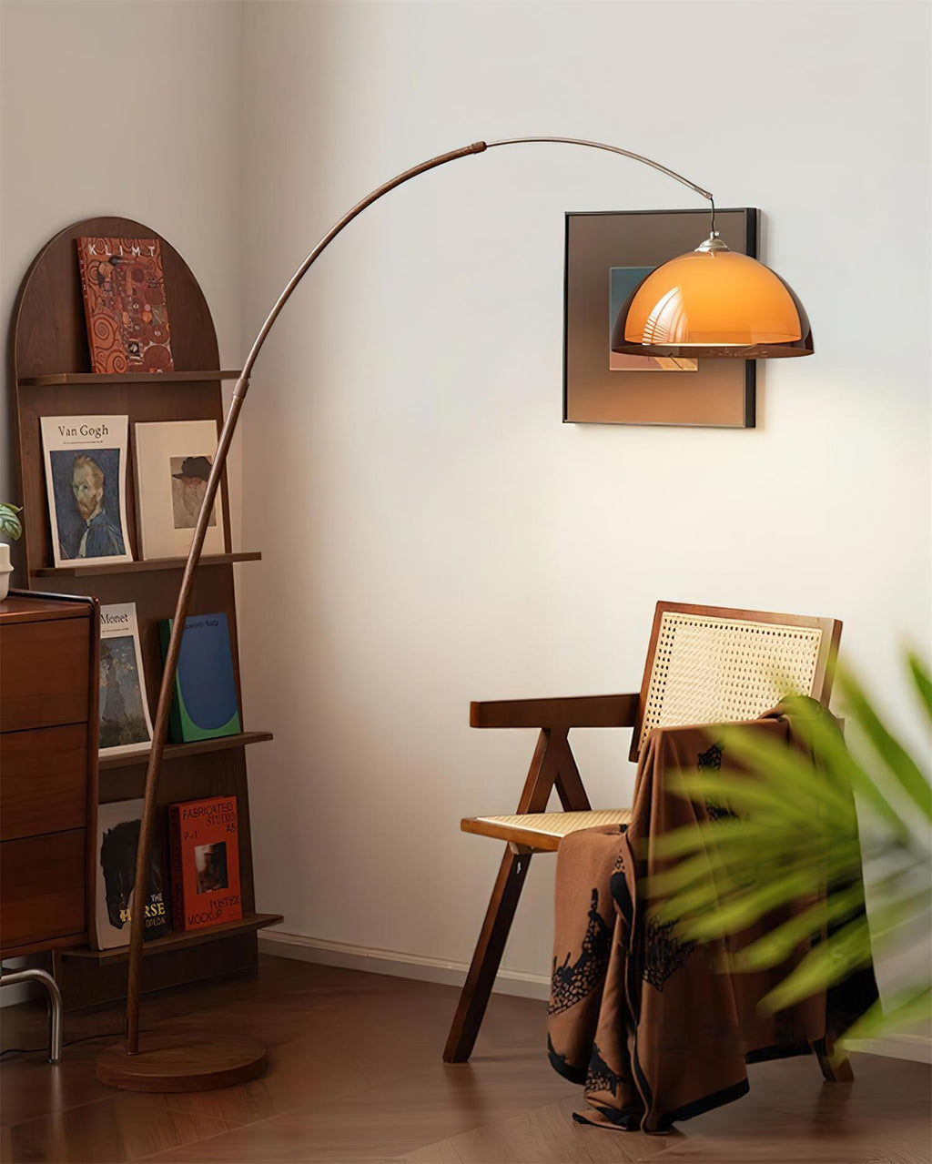 Lampadaire Ventoro Arc - Lampadaire moderne avec abat-jour en dôme chaud pour le salon
