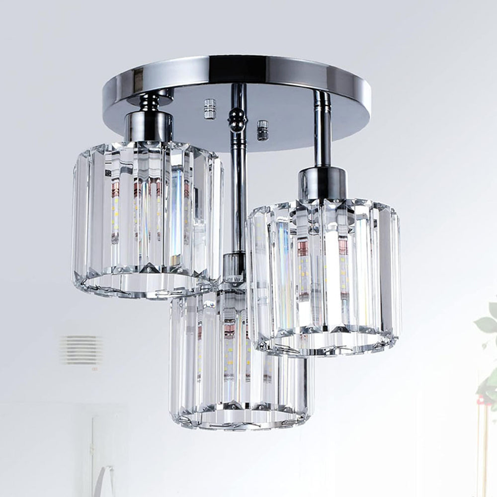 Élégante lumière de plafond semi-encastrée en cristal pour chambre et salon