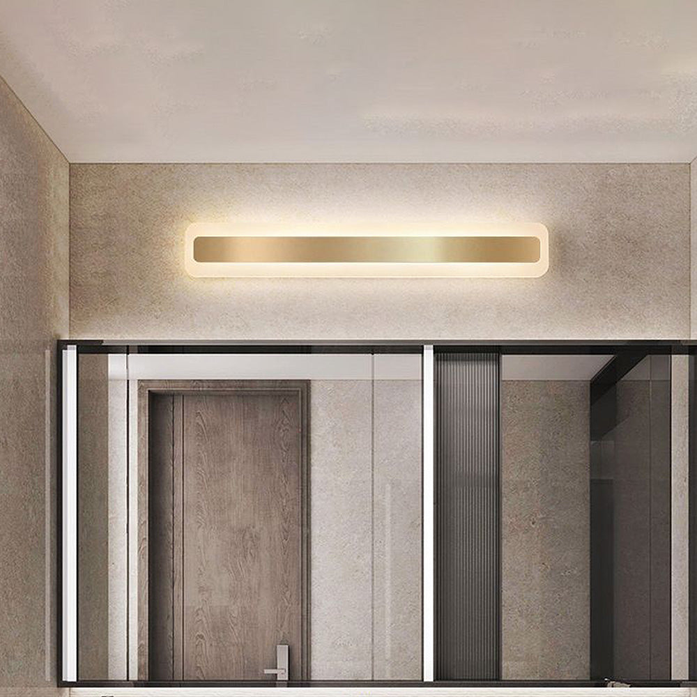 Applique Murale Miroir de Salle de Bain Élégante avec Longue Lumière de Miroir en Métal