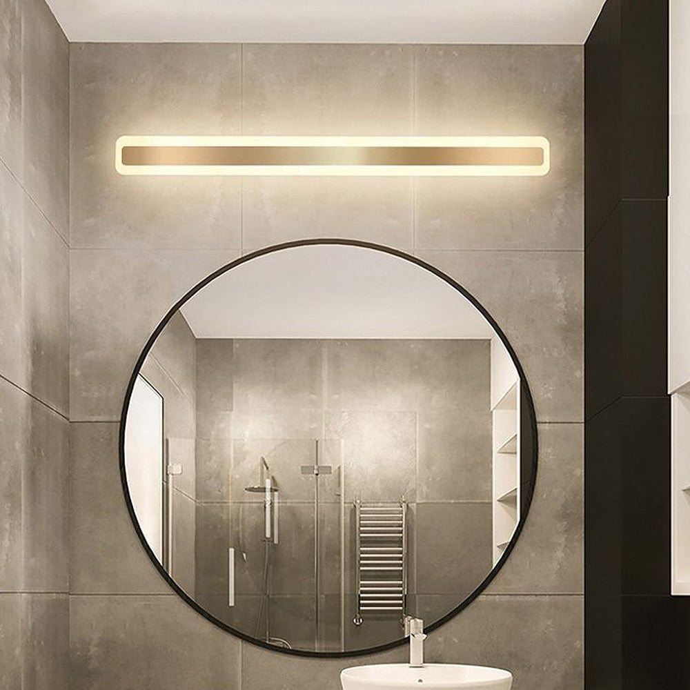 Applique Murale Miroir de Salle de Bain Élégante avec Longue Lumière de Miroir en Métal