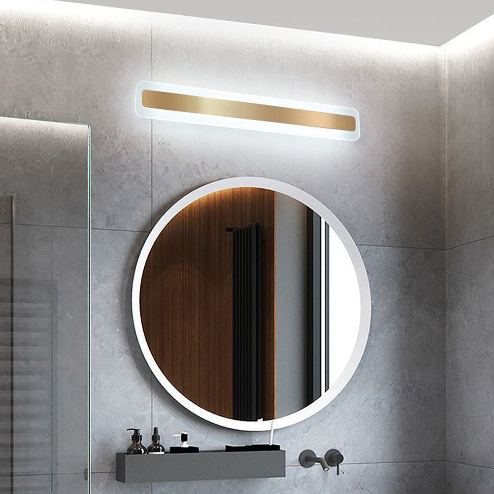 Applique Murale Miroir de Salle de Bain Élégante avec Longue Lumière de Miroir en Métal