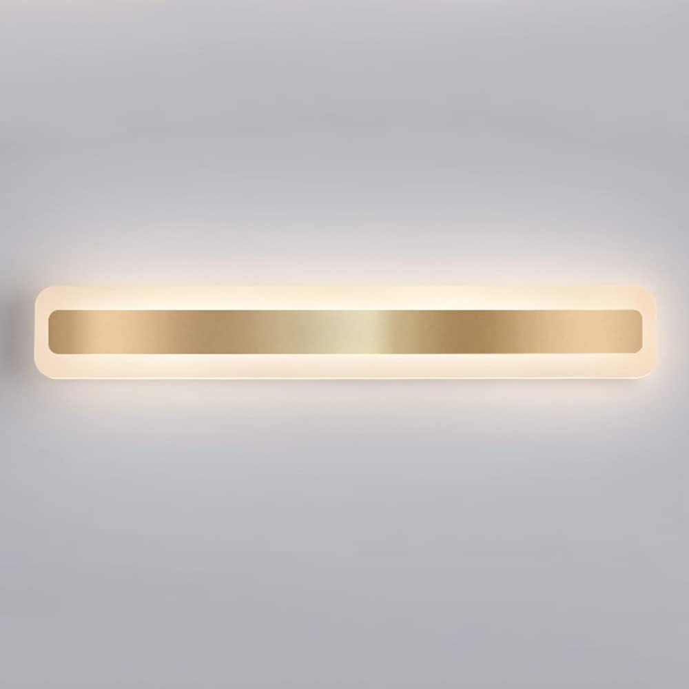 Applique Murale Miroir de Salle de Bain Élégante avec Longue Lumière de Miroir en Métal