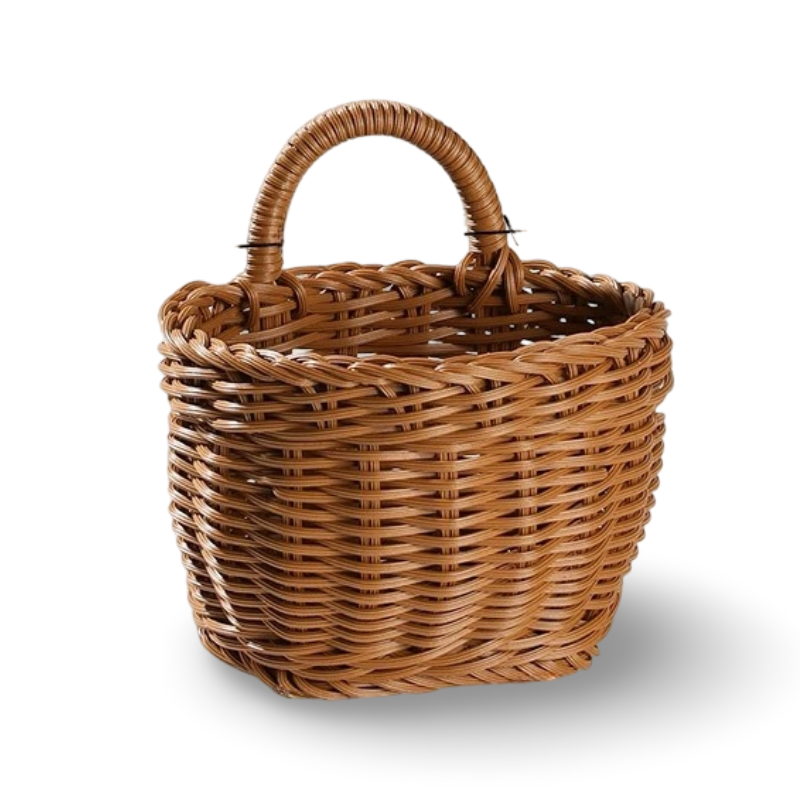 Panier Mural Tissé Élégant - Matériau PP de Haute Qualité pour Fleurs et Fruits, Taille S