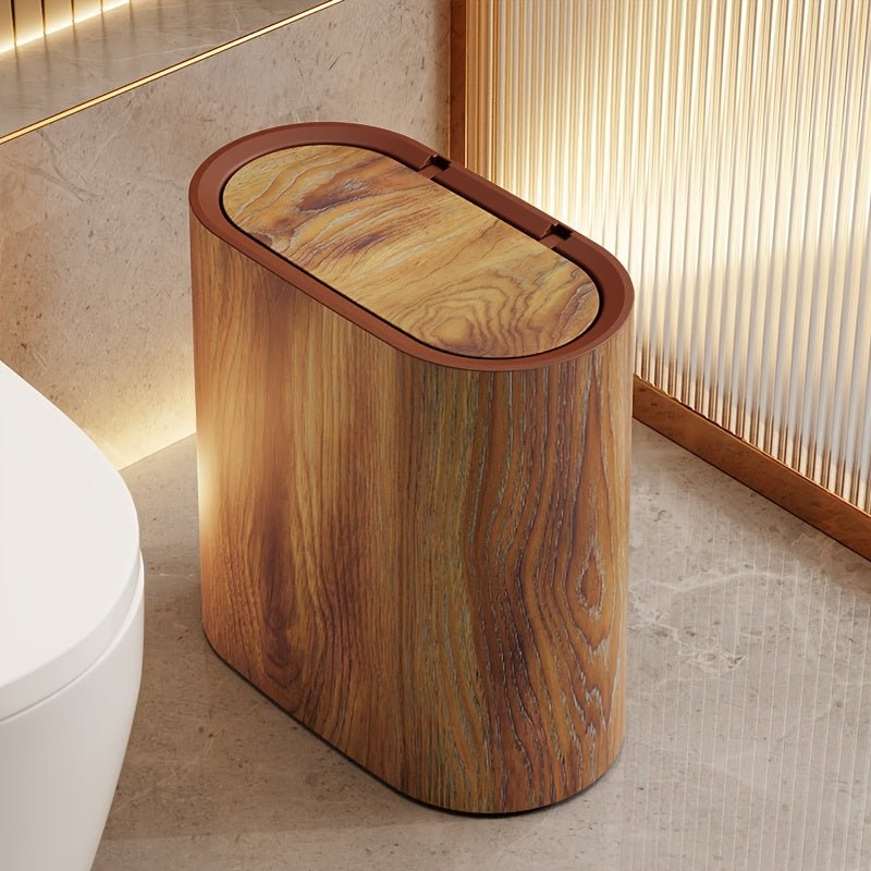 MARBLEX - Poubelle élégante en marbre à motif ovale conçue pour des intérieurs modernes avec une fonctionnalité compacte et stylée au quotidien