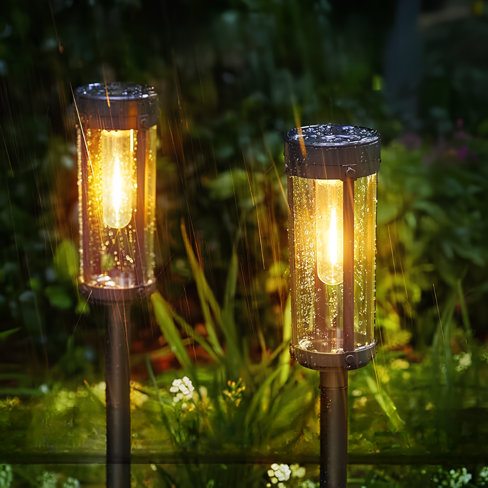 Éclairages de Cheminée de Jardin Solaire Élégants - Lampes à Piquet LED pour Éclairage de Chemin