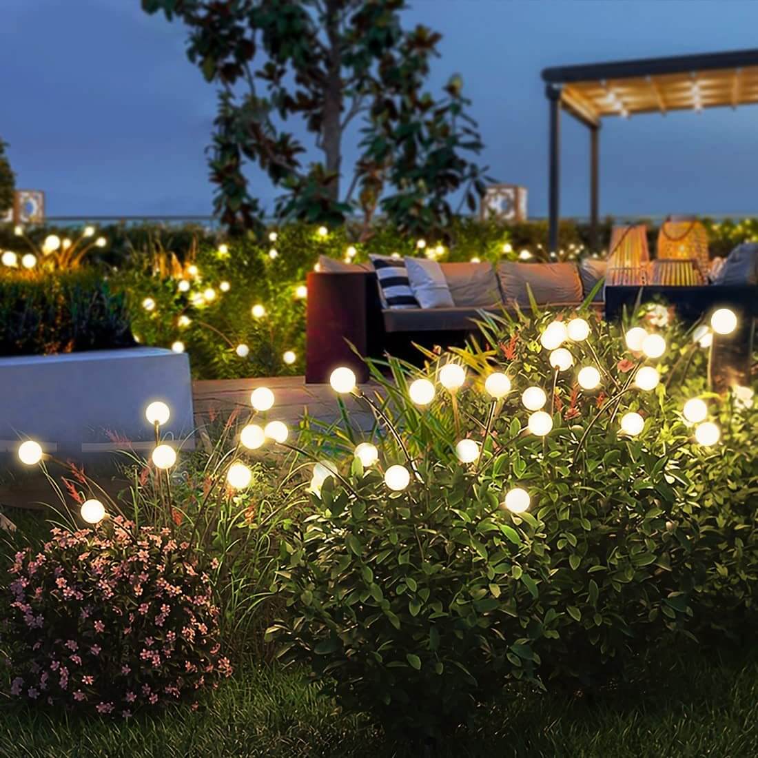 Luminaires de Jardin Solaires Élégants | Éclairage Extérieur Étanche avec 120 Lumens pour Jardins ou Terrasses Éblouissants