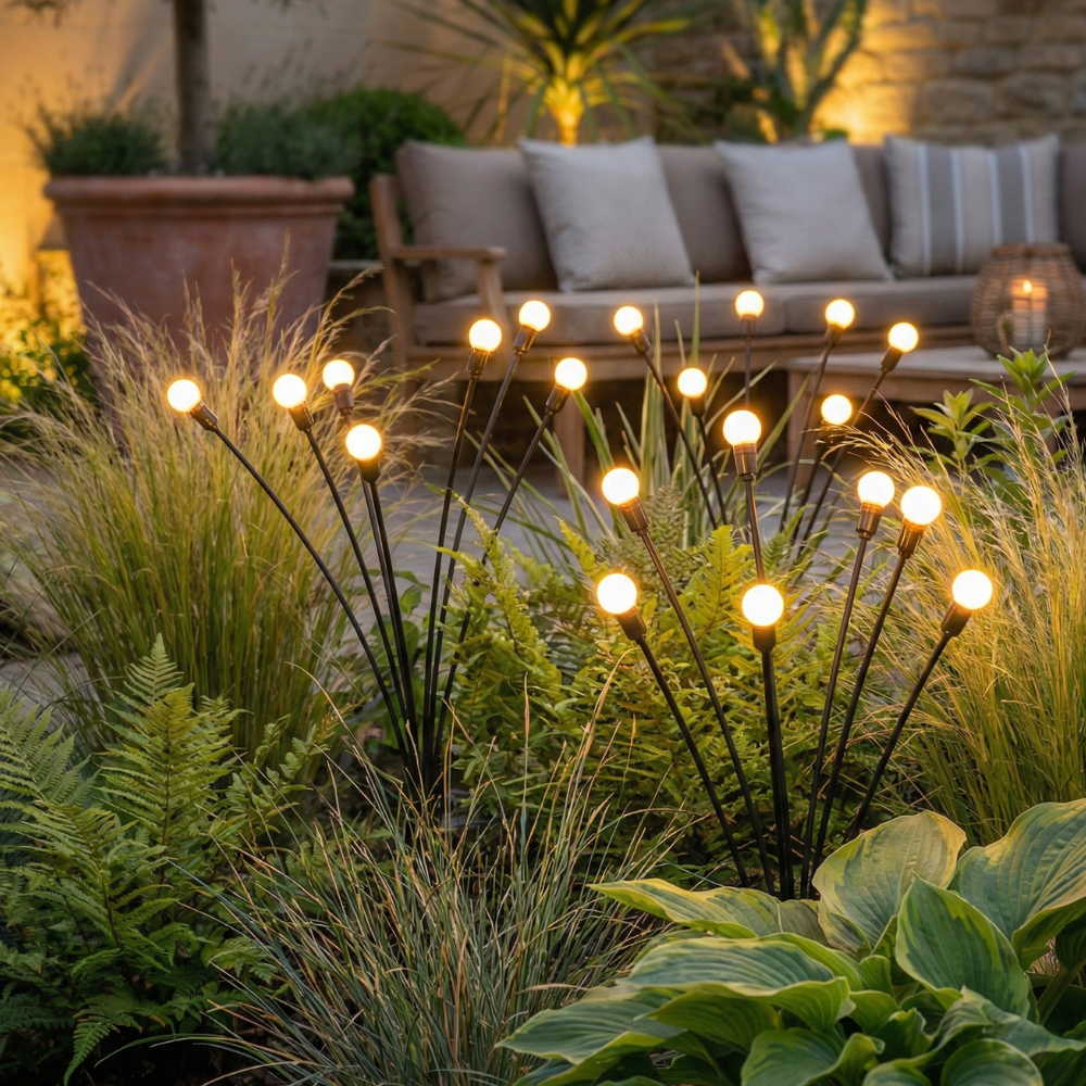 Luminaires de Jardin Solaires Élégants | Éclairage Extérieur Étanche avec 120 Lumens pour Jardins ou Terrasses Éblouissants