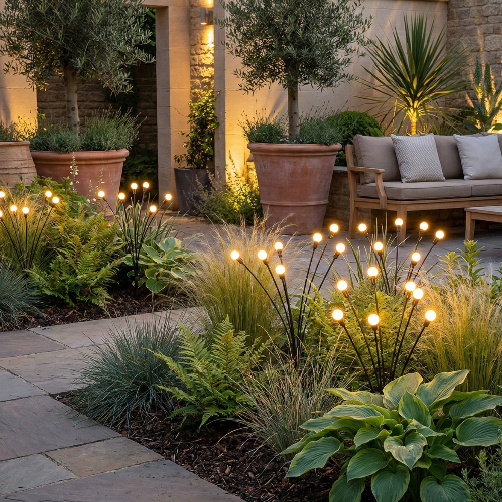 Luminaires de Jardin Solaires Élégants | Éclairage Extérieur Étanche avec 120 Lumens pour Jardins ou Terrasses Éblouissants