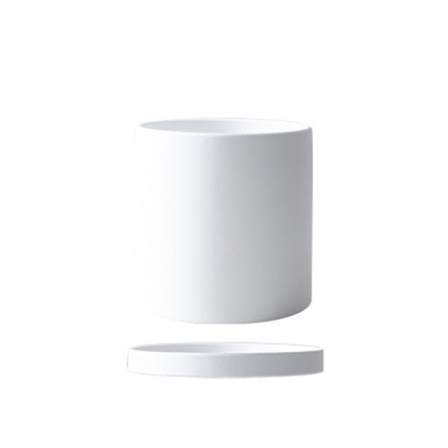HOMELEAF - Pot de Fleurs en Céramique Blanche Élégant & Pièce de Décor Minimaliste