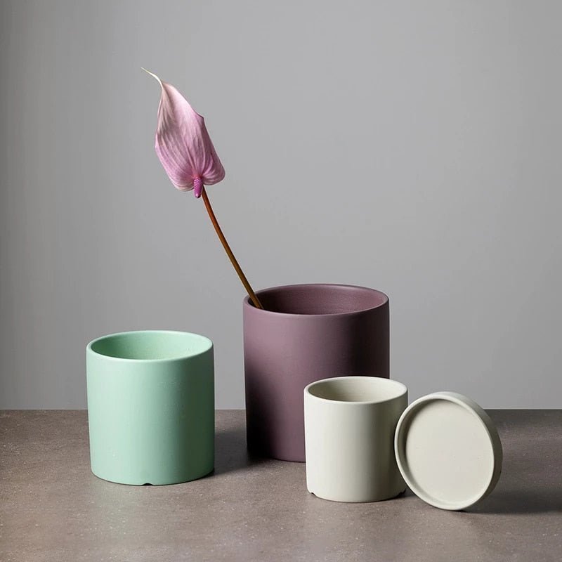 HOMELEAF - Pot de Fleurs en Céramique Blanche Élégant & Pièce de Décor Minimaliste