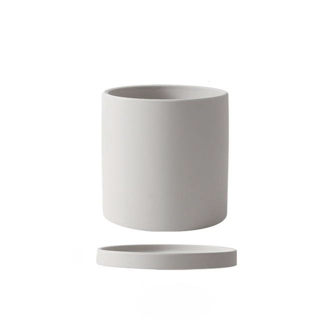 HOMELEAF - Pot de Fleurs en Céramique Blanche Élégant & Pièce de Décor Minimaliste