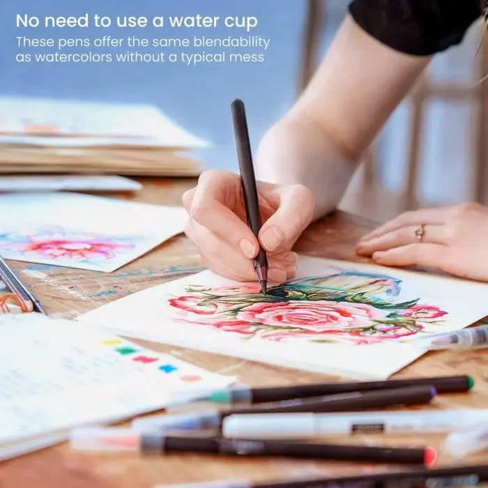 AquaBrush™ | Ensemble de pinceaux aquarelle élégants – Peinture créative sans effort