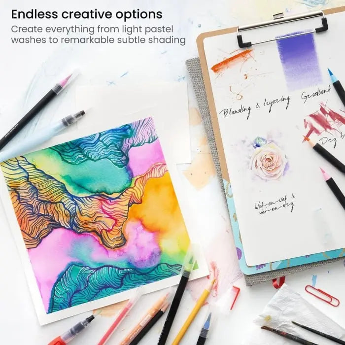 AquaBrush™ | Ensemble de pinceaux aquarelle élégants – Peinture créative sans effort