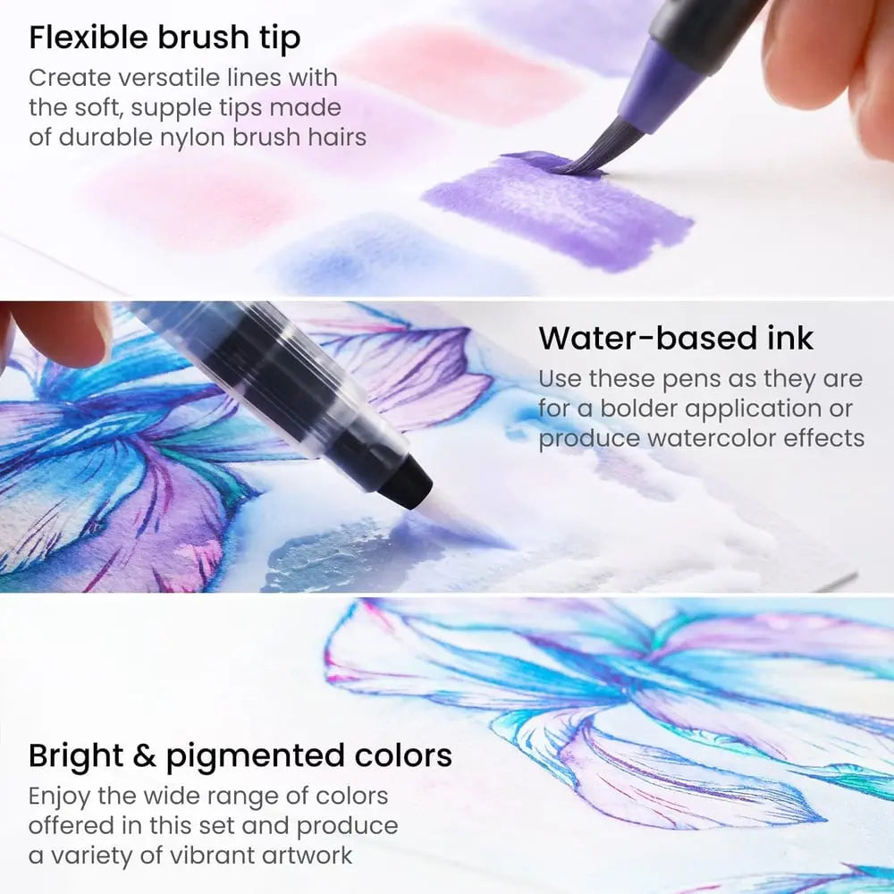 AquaBrush™ | Ensemble de pinceaux aquarelle élégants – Peinture créative sans effort