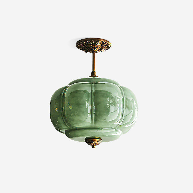 Lampe de plafond en verre semi-plafonnier à forme arrondie