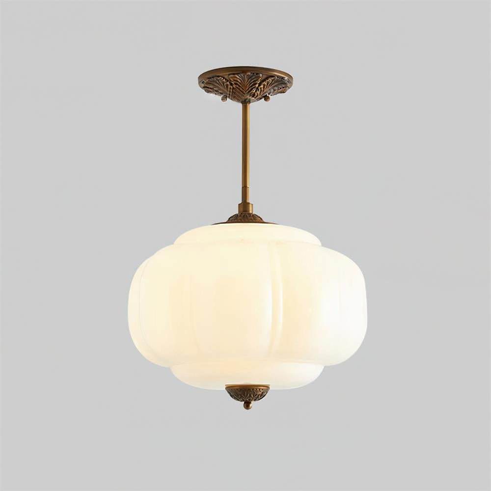 Lampe de plafond en verre semi-plafonnier à forme arrondie