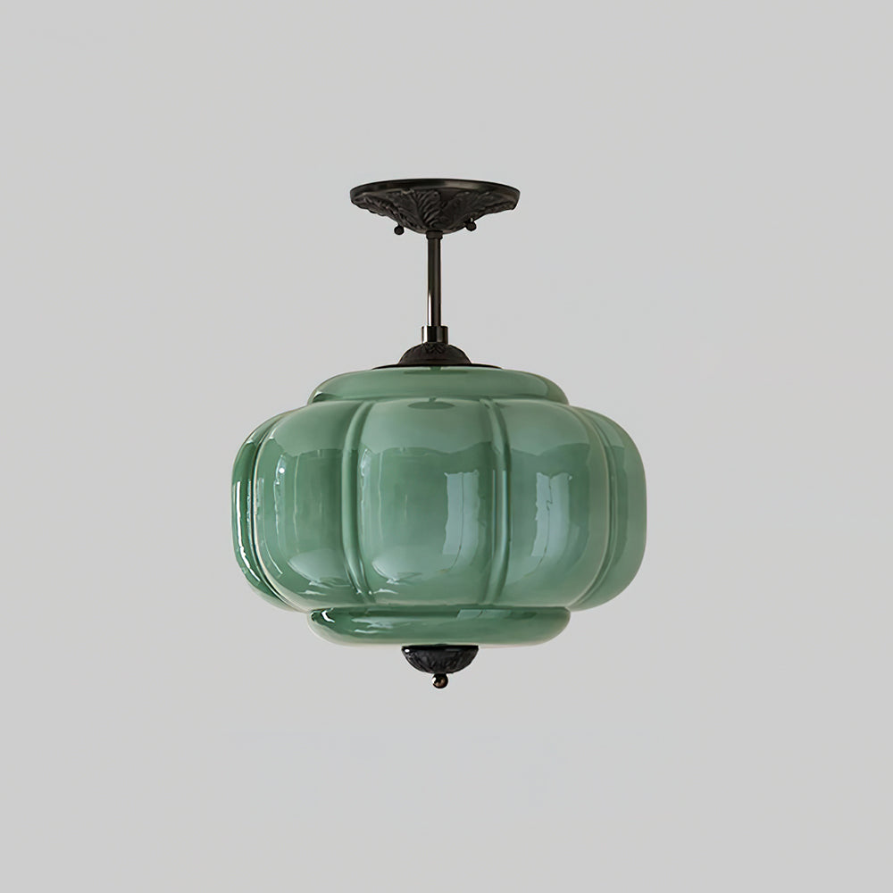 Lampe de plafond en verre semi-plafonnier à forme arrondie