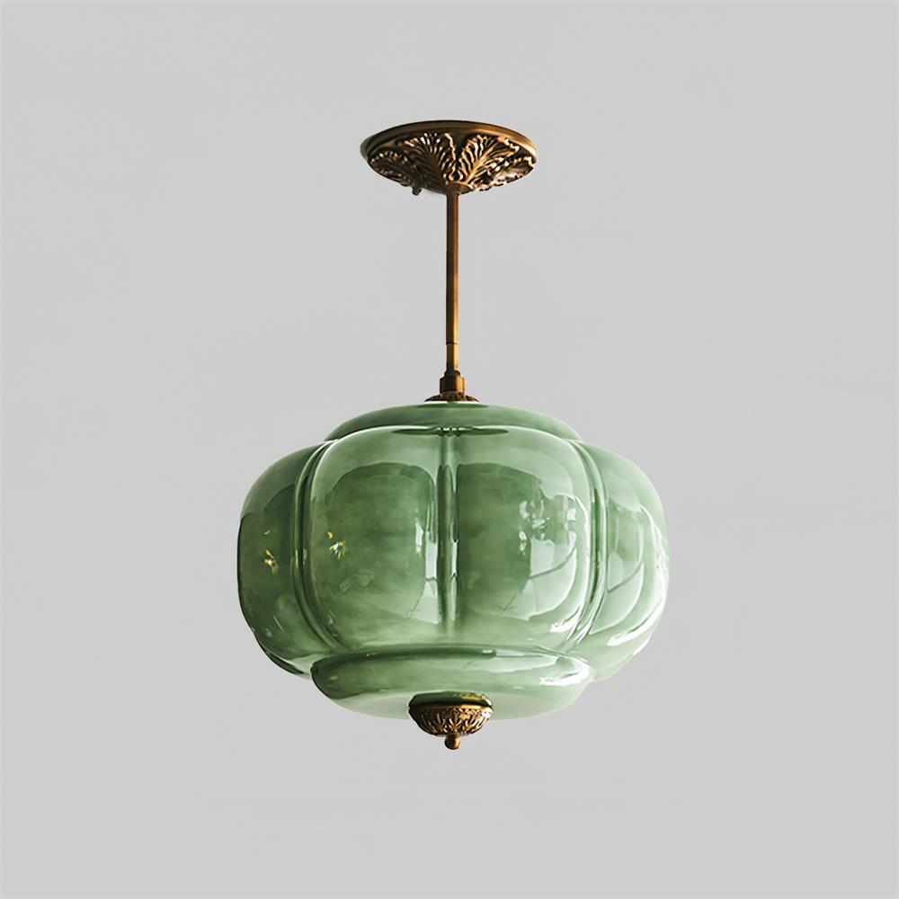 Lampe de plafond en verre semi-plafonnier à forme arrondie