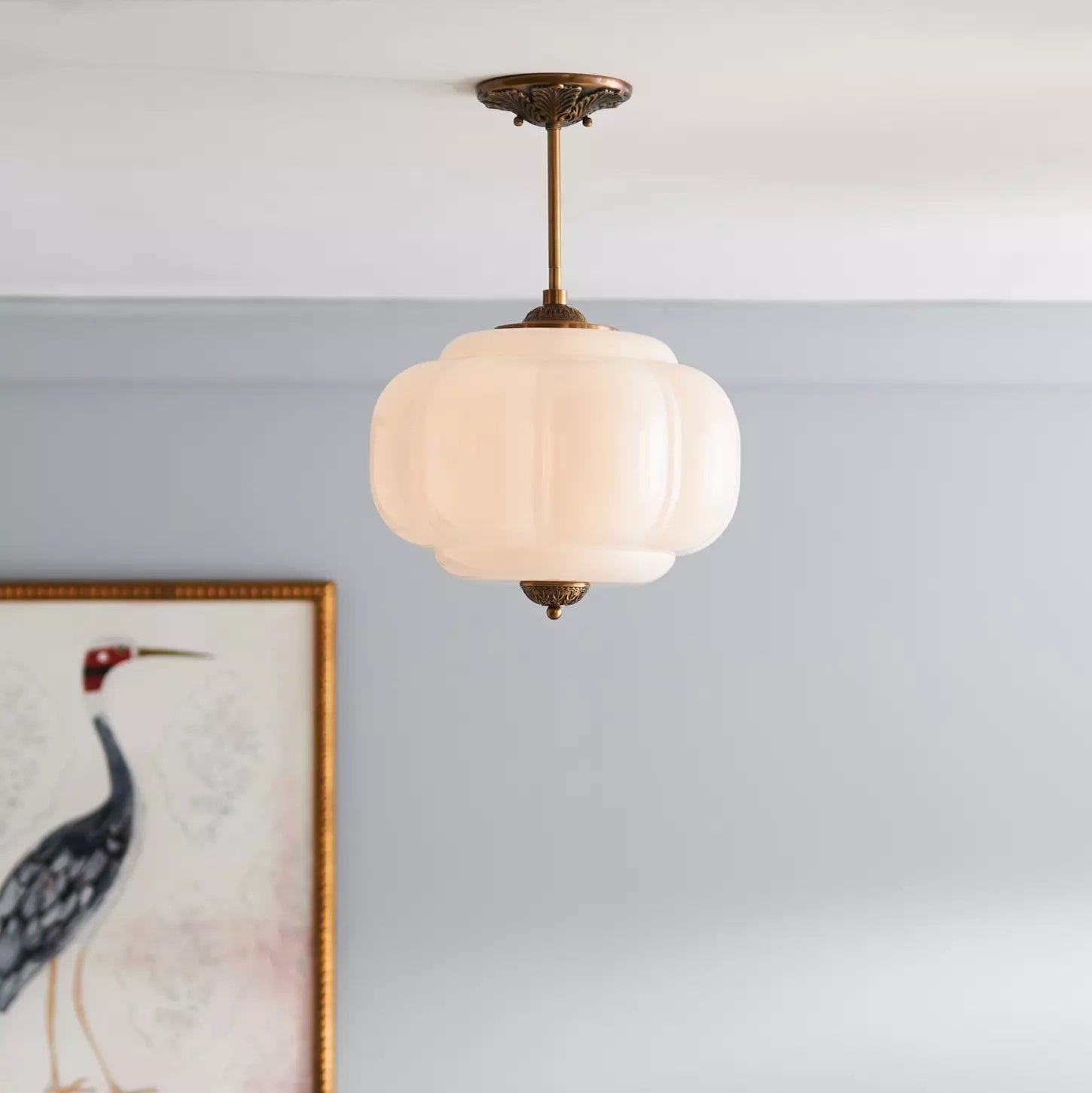 Lampe de plafond en verre semi-plafonnier à forme arrondie