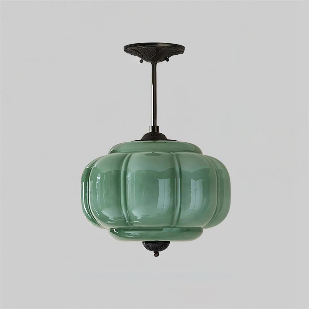 Lampe de plafond en verre semi-plafonnier à forme arrondie