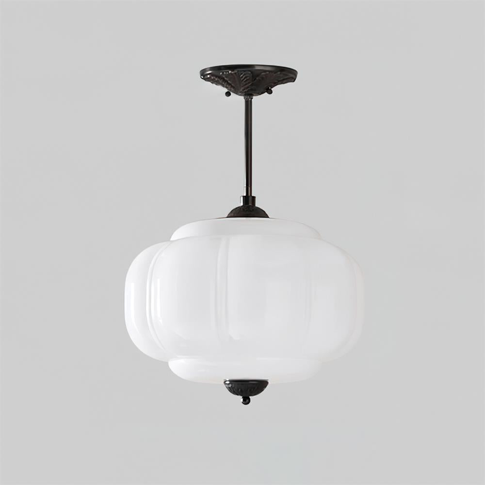 Lampe de plafond en verre semi-plafonnier à forme arrondie