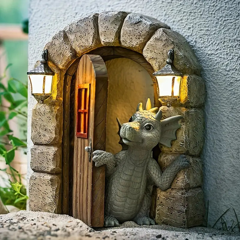 MYTHICCREST - Statue de Dragon Artisanale pour Décoration Extérieure